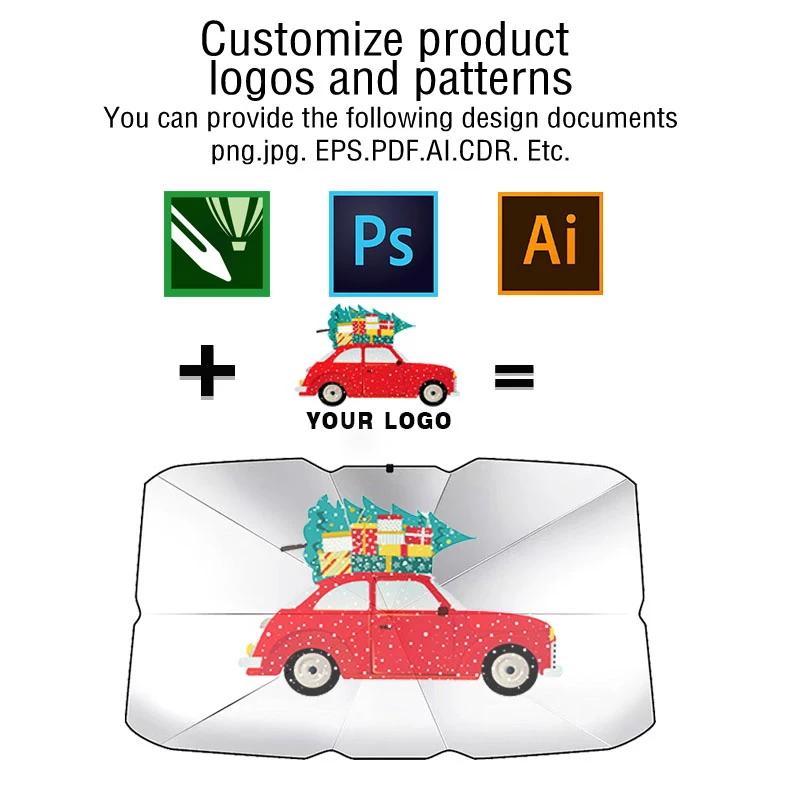Personalized customization Portable High Quality   Sunscreen Umbrella type Car  Front Windshield Car sunshade