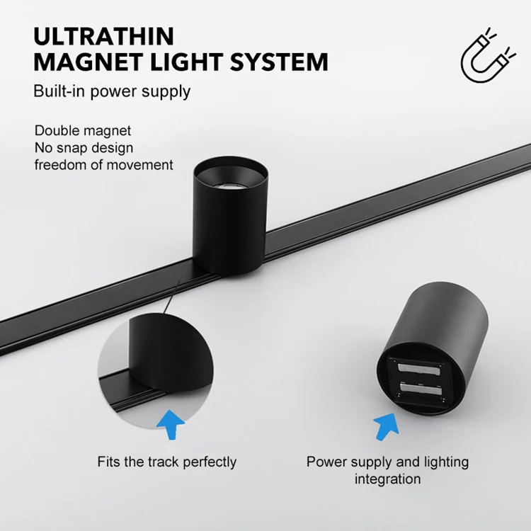 DGLUX Slim Magnet Track Light 48v Mini Ceiling Surface Mounted Led Magnetic Track Light System