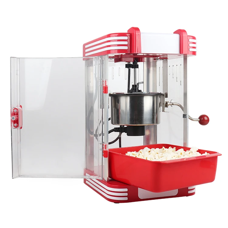 Manufacturer professional home oil hot plate multifunctional electric red popcorn maker machine