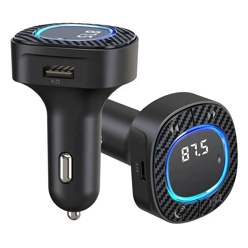 FM Transmitter Bluetooth Car 3.1A USB Port+Type-C Charge Handsfree Call Wireless Audio Radio Modulator MP3 Player