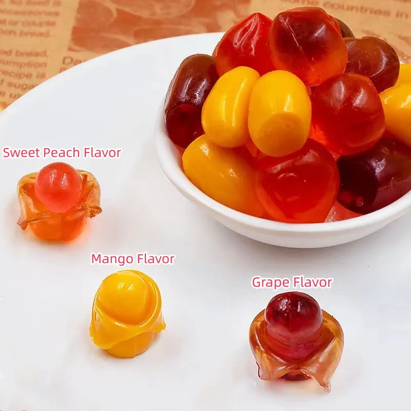 Factory direct sale new product assorted fruit flavour strawberry jelly casings peeling gummy candy