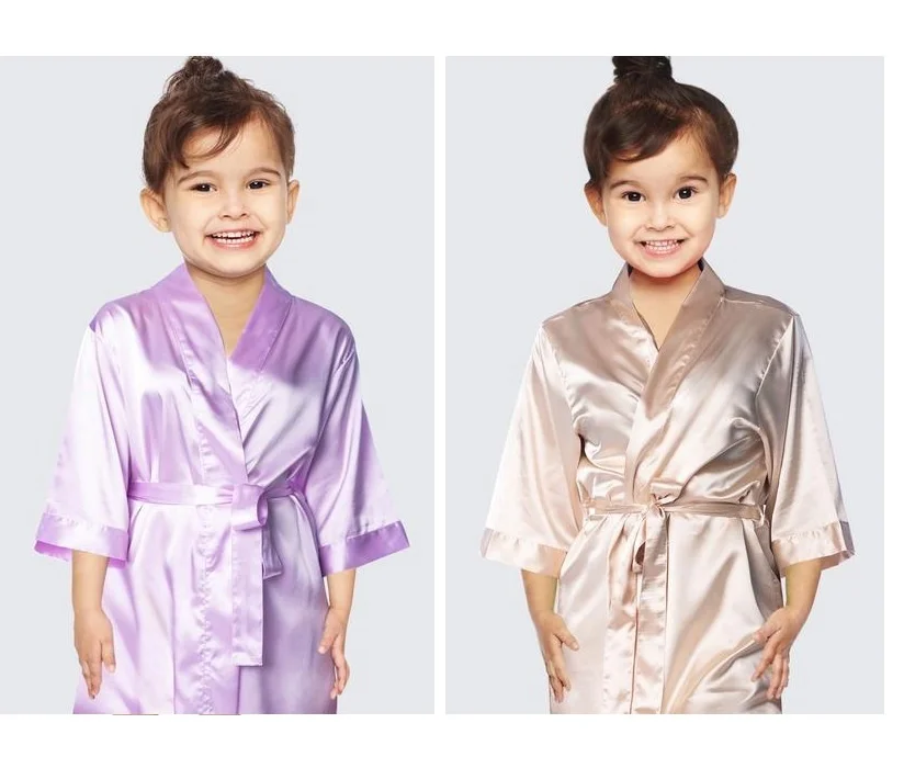 Flower Girl Robe Silky Satin Robe for Children Kids Satin Robe