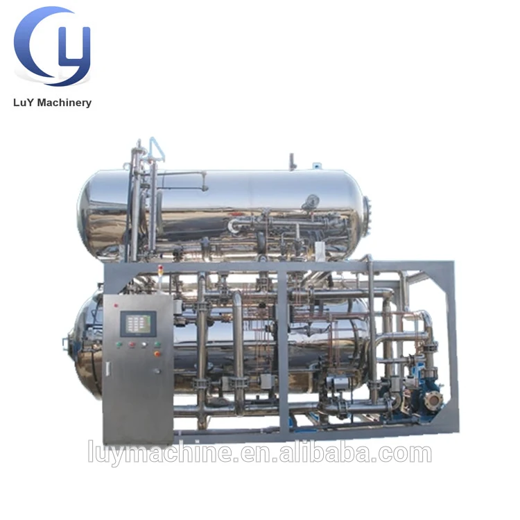 Automatic industrial 500L food autoclave sterilizer pressure retort machine for canned meat pet food canning machine
