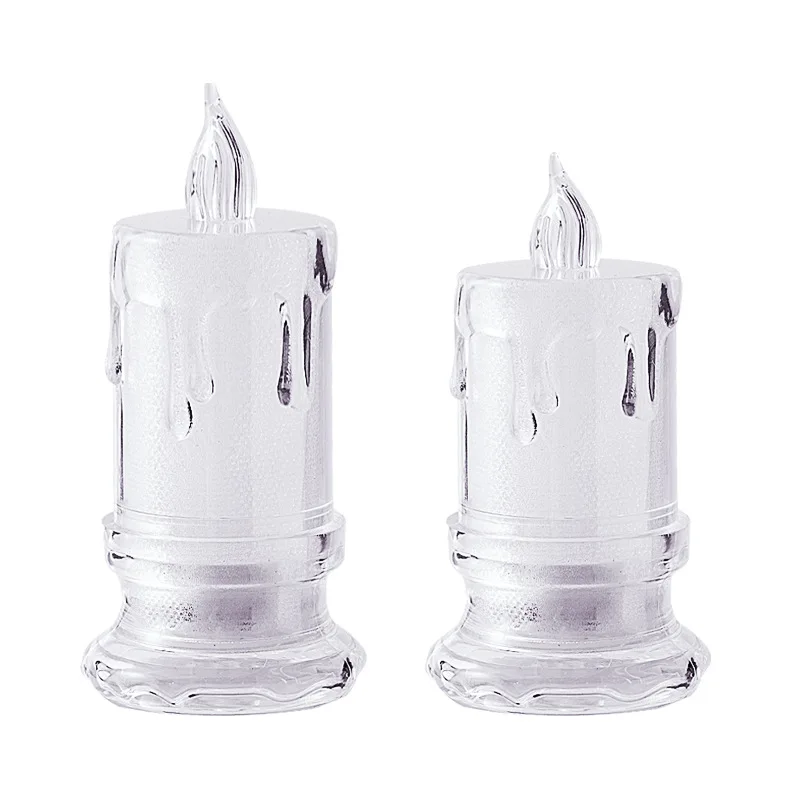 Wholesale  LED Crystal transparent Candle lights Christmas Halloween Party Decoration Candles