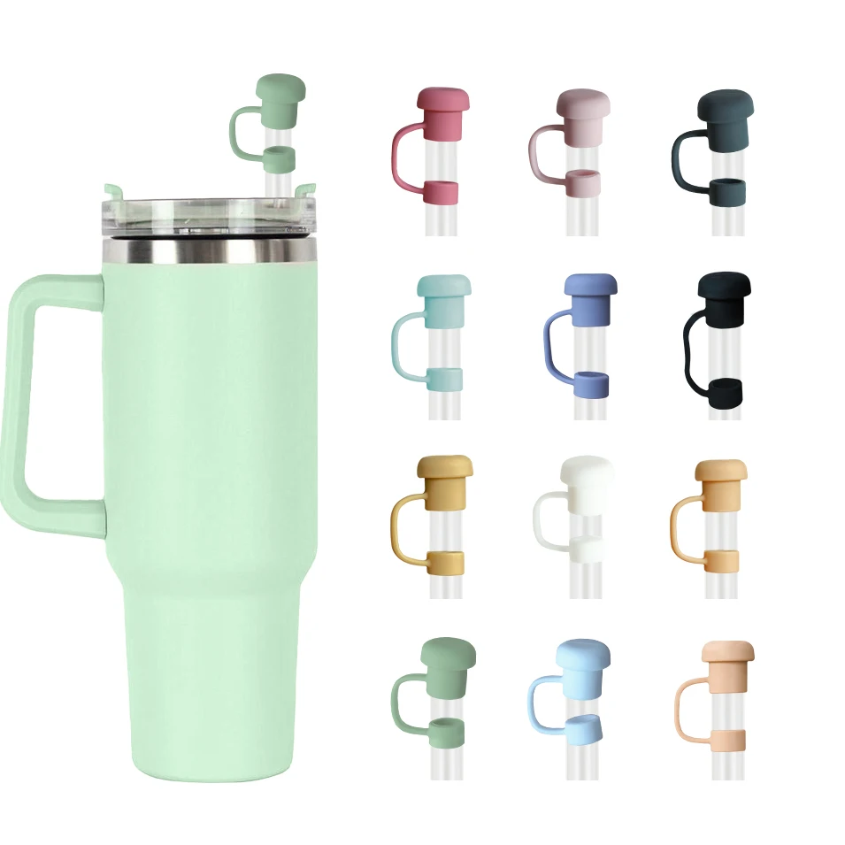 Custom  Private  design Silicone Straw topper For 30 & 40 Oz Cup Tumbler Accessories silicone drinking Straw Tip Cover Cap