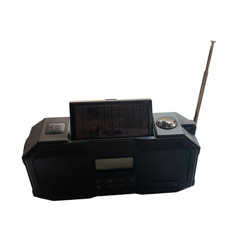 Мощный am fm цифровой радиоприемник, мультидинамик Bt, двухстороннее радио с питанием от солнечной батареи