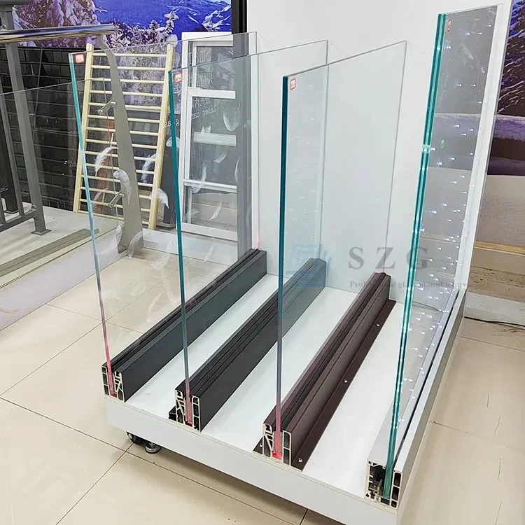 SZG Building Aluminium U Channel Glass Balustrade RGB Led Stair Railing Base Shoe Profiles