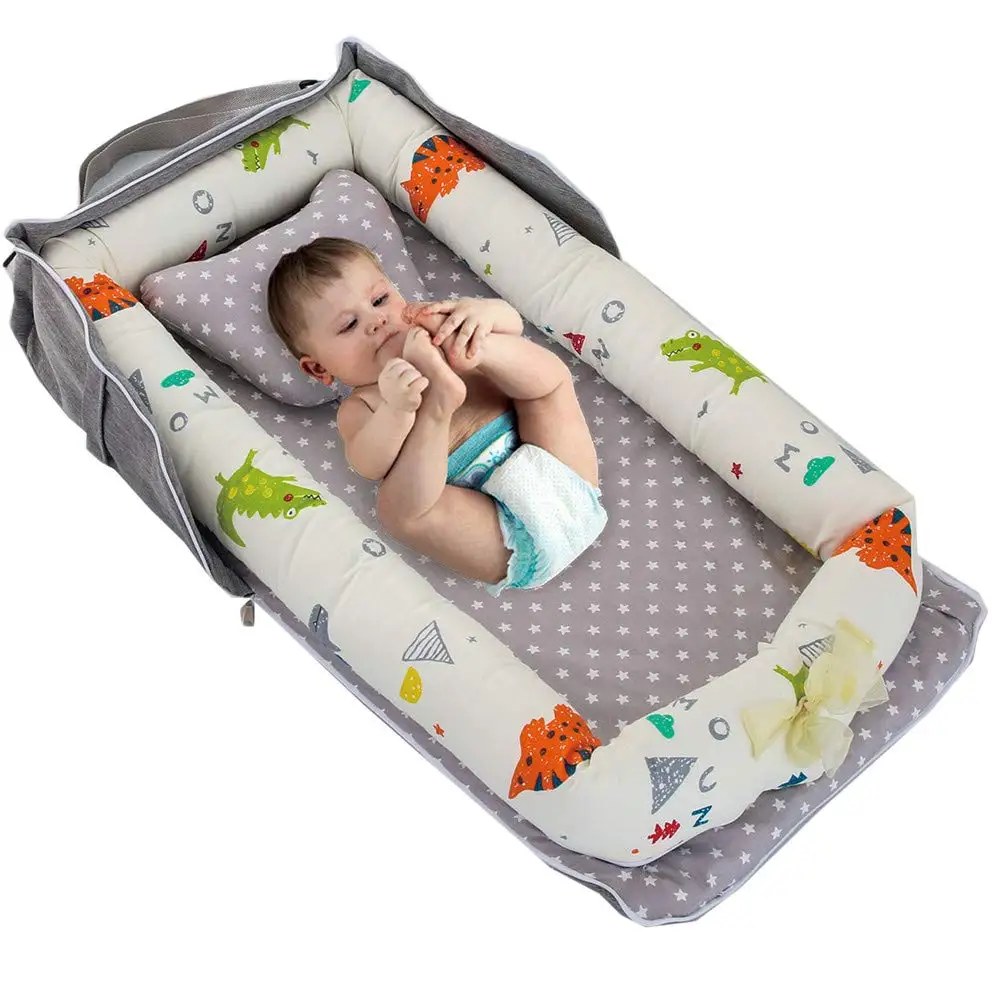 
Bassinet for Lounger - Breathable & Hypoallergenic Co-Sleeping Bed Baby Nest - 100% Cotton Portable Crib 
