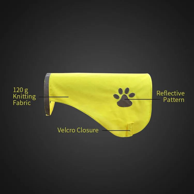 Fluorescent Orange Yellow Highlight Reflective Pet Dog Vest Jacket Dog Safety Vest