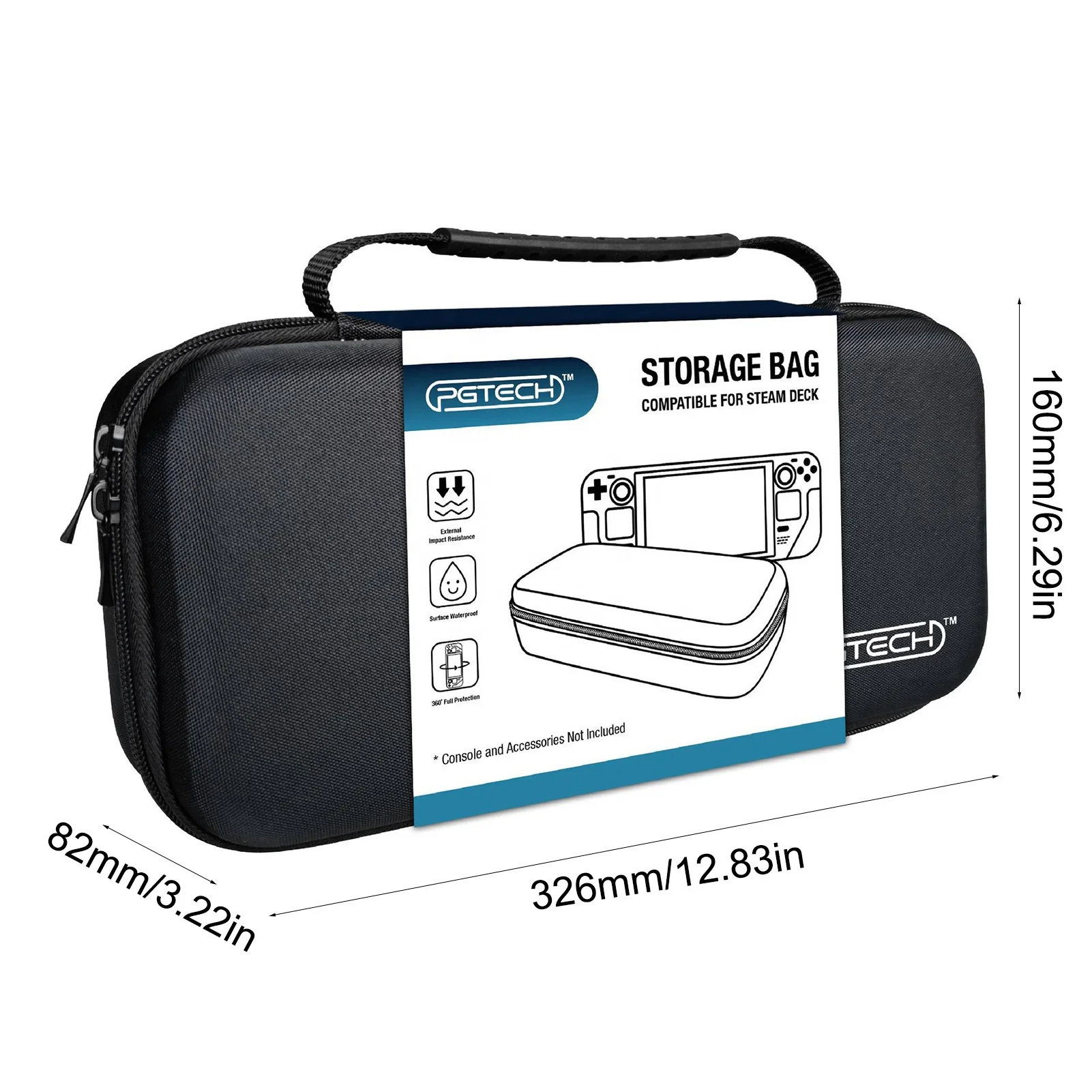 GP-807 Portable Carrying Case For Steam Deck Dust-proof Storage Bag Handbag Pouch