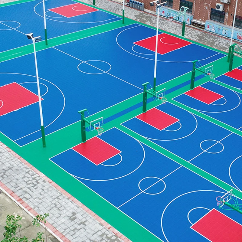 Temporary assembly outdoor colorful pp portable basketball court sports interlocking floor