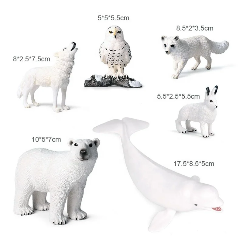 Plastic 3D Arctic Animal Home Aquarium Decor Garden Landscape Realstic Figure Model Polar Bear