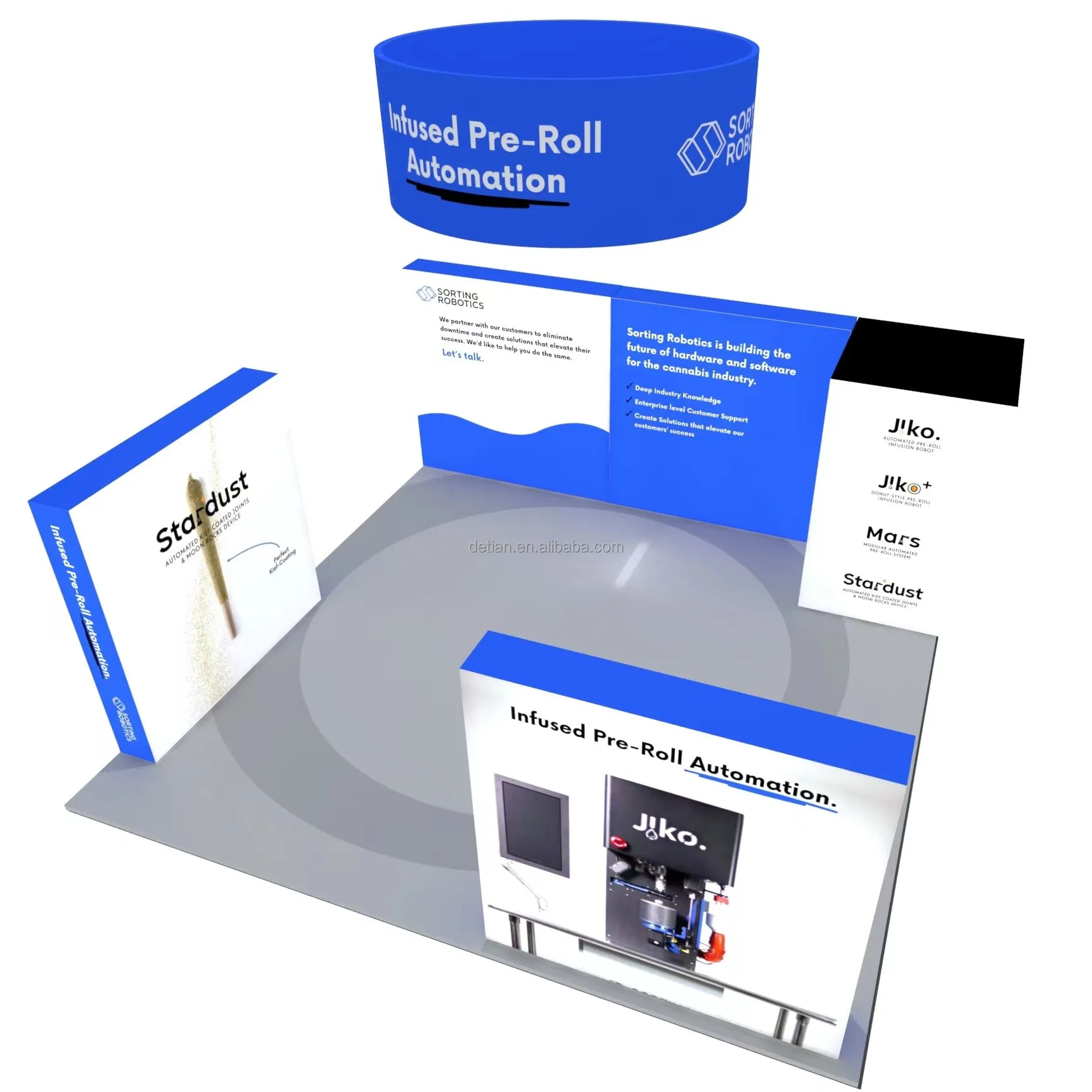 Hot Sale 20*20 ft Trade Show Booth Aluminum Exhibition Stand Tension Fabric Pop Up Backdrop Wall Tarde Booth shelves