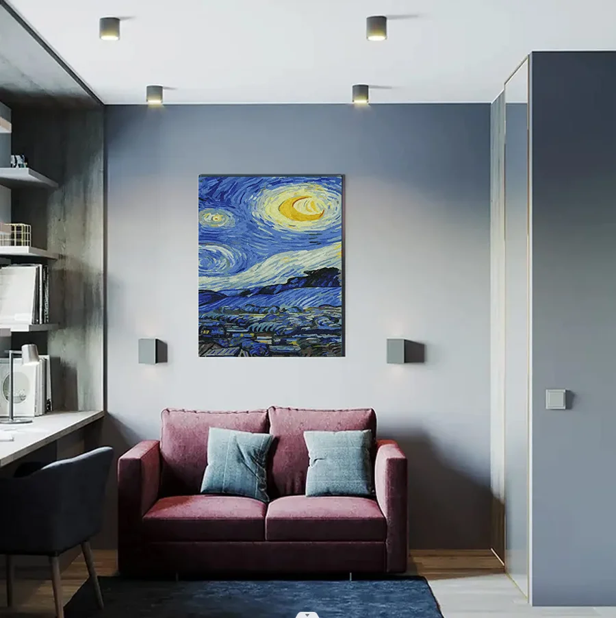 abstract Decorative Painting Literary Style Home Landscape Painting Quiet Night Painting By Numbers