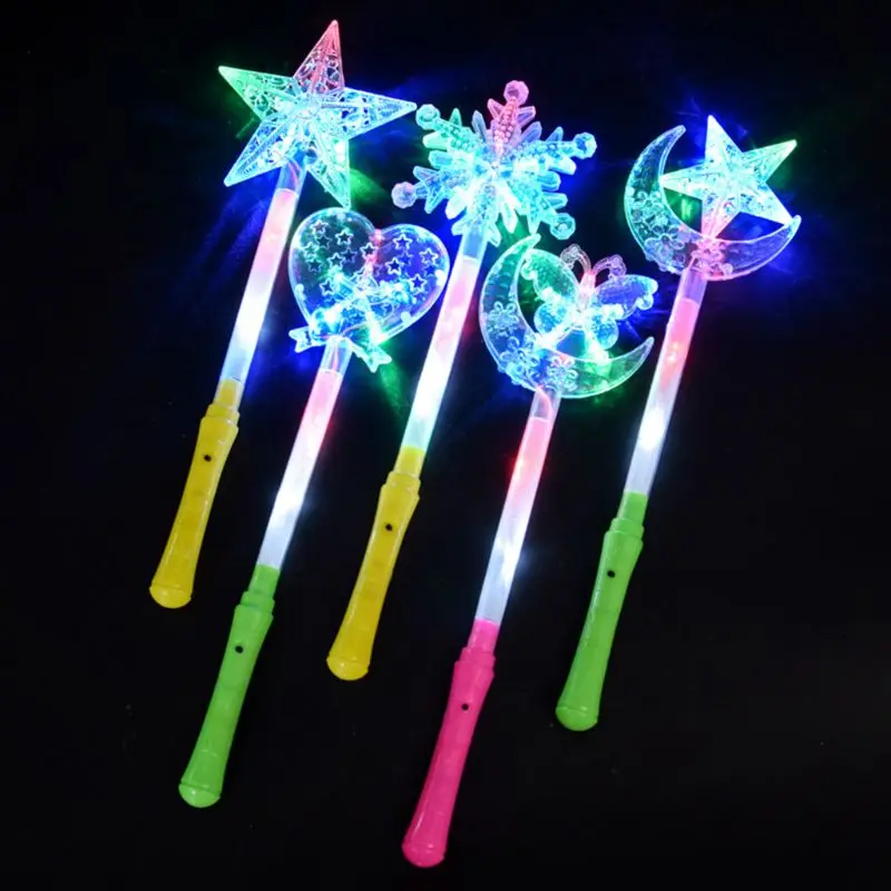 Factory Price Christmas party supplies LED Toys Snowflake Stick Light Up Snow Magic LED Wand