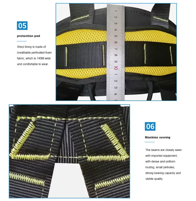 CE Certified Full Body Safety Harness 5 Points Adjustable Climbing Belt Fall Protection for Industrial Rescue Applications PPE