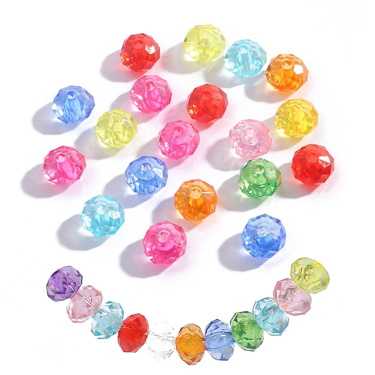 Wholesale Crystal Acrylic Faceted Flat Rondelle Beads Bracelet 4mm-12mm For Jewelry Making