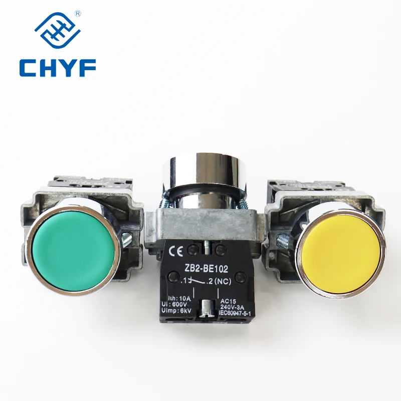 Self-Resetting Latching Momentary Metal Rotary Selector Knob Key-lock Mushroom Start Emergency Stop Push Button Switch XB2 22mm