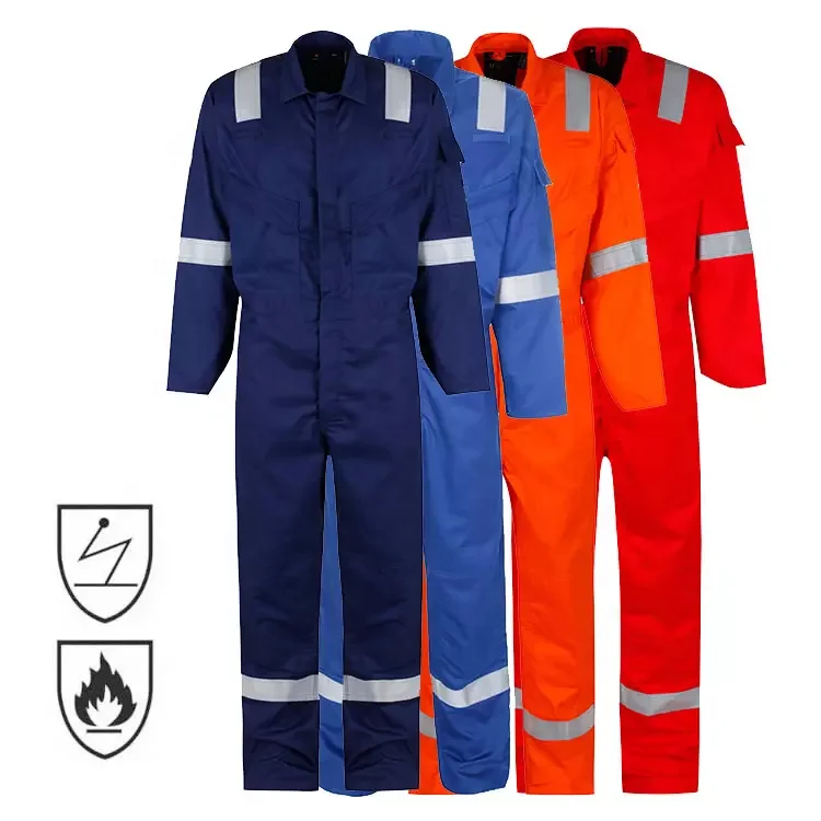 High Reflective Workwear And Work Personalized Work Suits Cotton Coverall With Reflective Tape