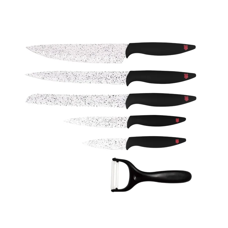 Новый дизайн swiss line 5 шт. мраморным антипригарным Набор ножей набор ножей из нержавеющей стали с очистки фруктов и овощей