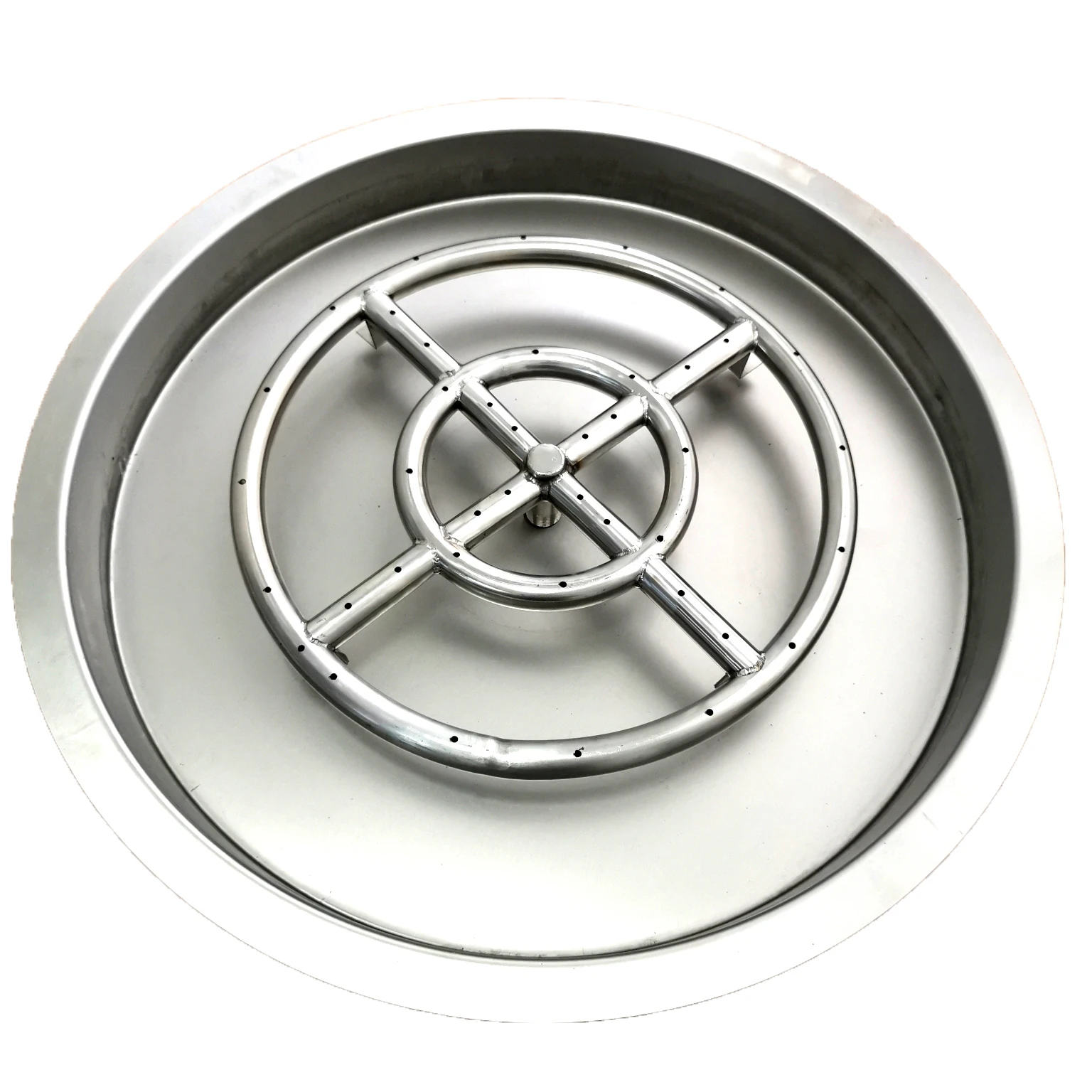 stainless steel Outdoor round fire pit pan with 13 inch single ring firepit burner,NG or propane gas