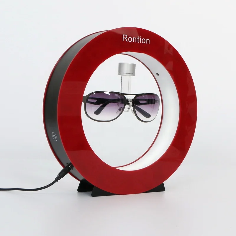 Innovative Magnetic Levitation Rotation Acrylic Store Racks Shelf Display Stand For Sunglasses Eyewear Optical Spectacle