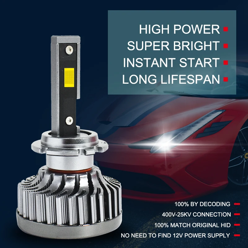 Conpex Universal D1S D2S 100W Super bright Aluminum Housing Csp Chip Auto Led Headlight Bulb Waterproof IP68 Led Headlamp