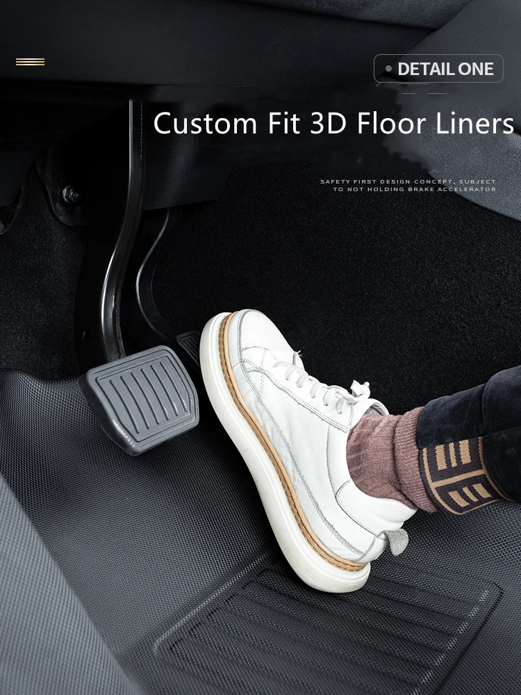 All Weather Floor Mats Compatible with Tesla Model 3 2022 - 2017, Custom Fit 3D Floor Liners Car Interior Accessories
