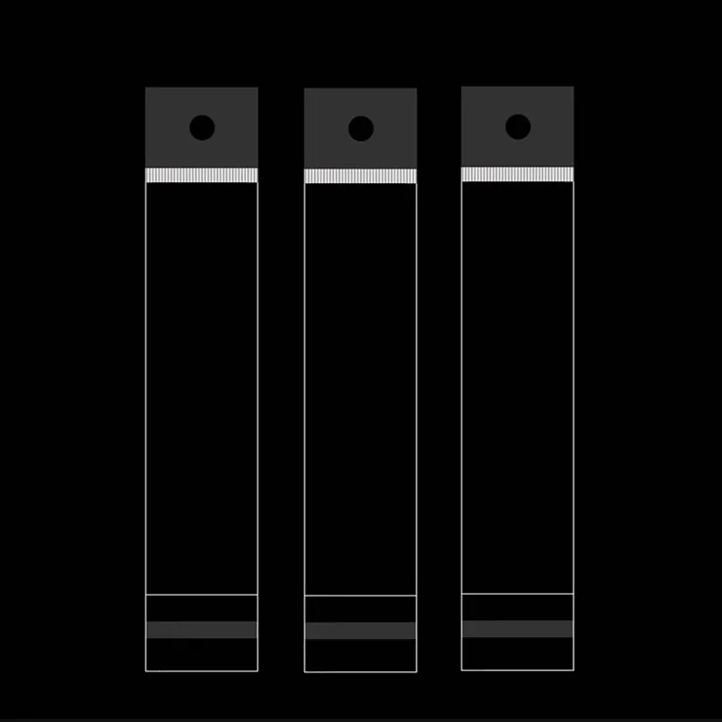 2.76inch 7cm crystal clear packaging bag with hanging holes