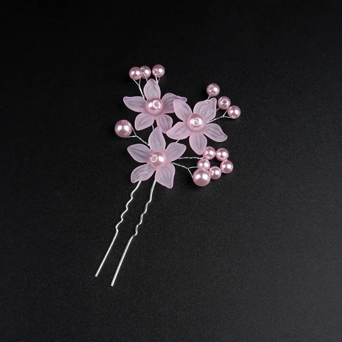 Wedding headwear Frosted flower hair accessories Handmade pearl hairpins for brides