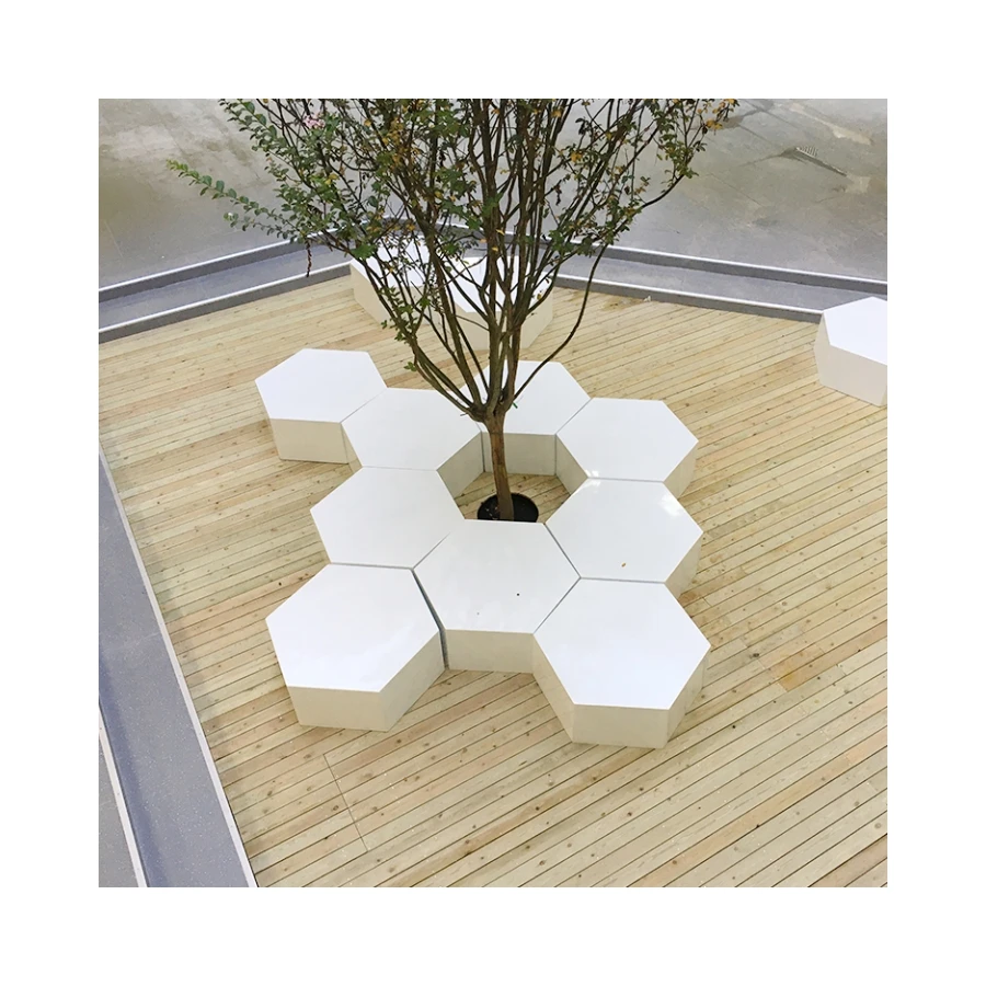 Hexagonal Stool Flower Pot Chair Custom Made Commercial Furniture Chaise Garden Outdoor Waiting Chair