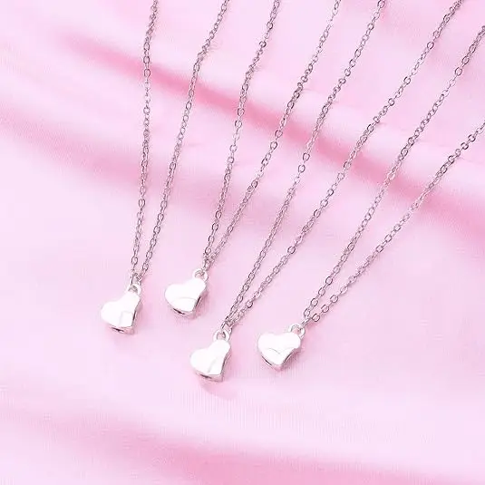 Women Trendy Jewelry 2025 Friendship 4Best Friend 4 Bff Silver Clover Metal Alloy Necklaces for 4 Girls