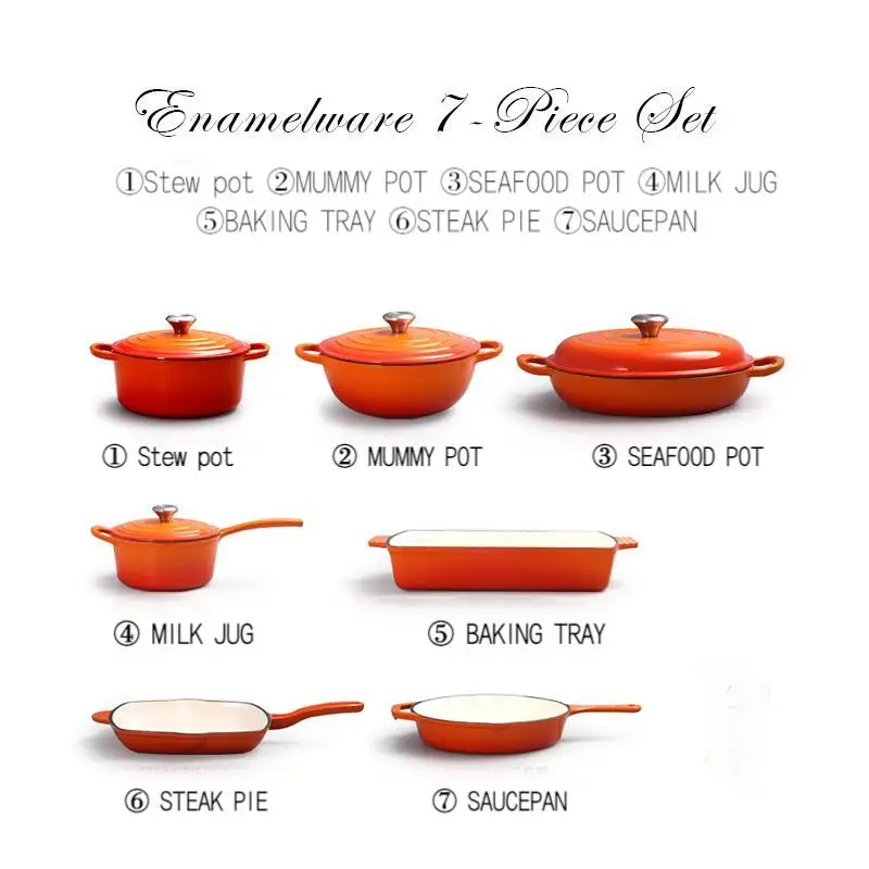 Custom WHITE Round Cast Iron Pot With Lid Non-stick Double Handle Pre-flavored Multifunctional 26CM Vegetable Oil Dutch Stockpot