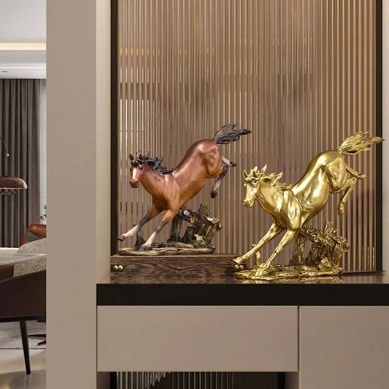 New retro running horse sculpture handicraft ornaments  living room porch office cabinet decoration creative desktop ornaments