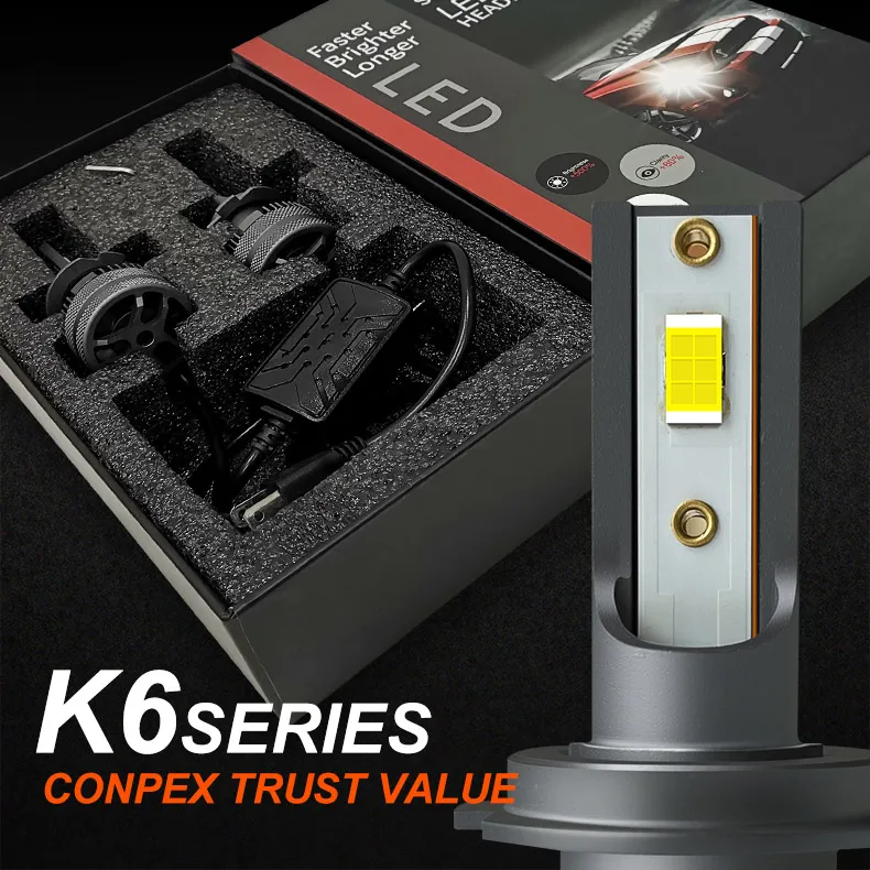 Conpex Manufacturer High Power 30w 3000lm 12V IP68 Waterproof Bridgelux CSP h4 h7 car lights led headlight bulb