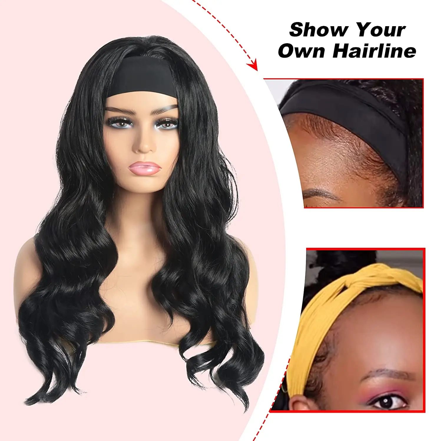Wholesale free shipping straight cambodian 100% quality remy virgin glueless human hair headband wigs