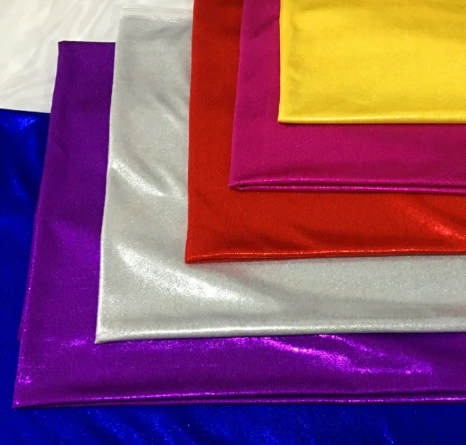 shinny foil printing spandex 4way stretch nylon lycra hologram mystique fabric For Performance Dress