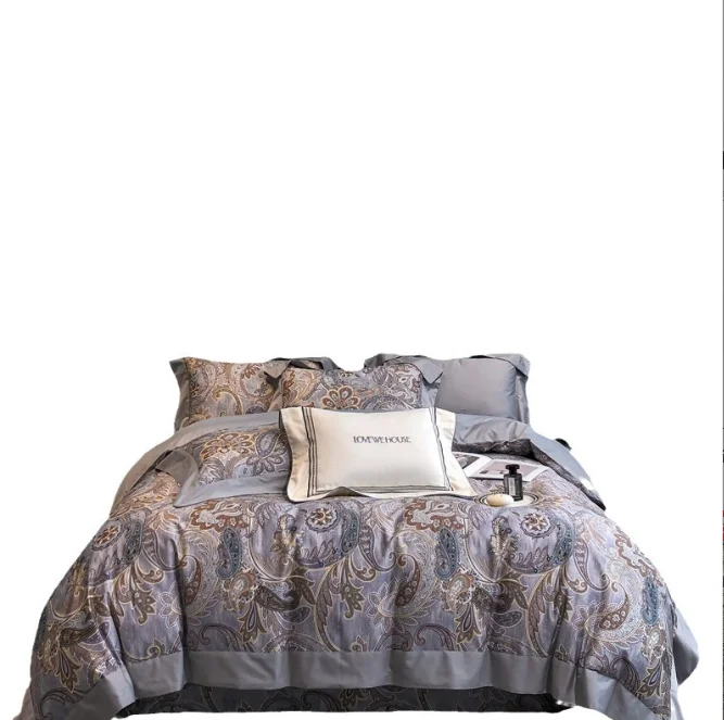 Luxury Tencel Bedding Set Bedsheet Collection - High Quality 4pc Cotton Cartoon 60 Modern Comforter Set 100% Cotton Sanding Fall