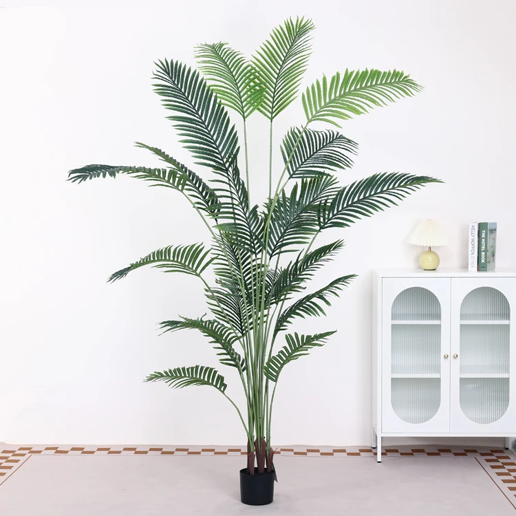 Почти натуральный на ощупь chrysalidocarpus lutescens дерево растение в горшке искусственные листья растения для украшения дома сад