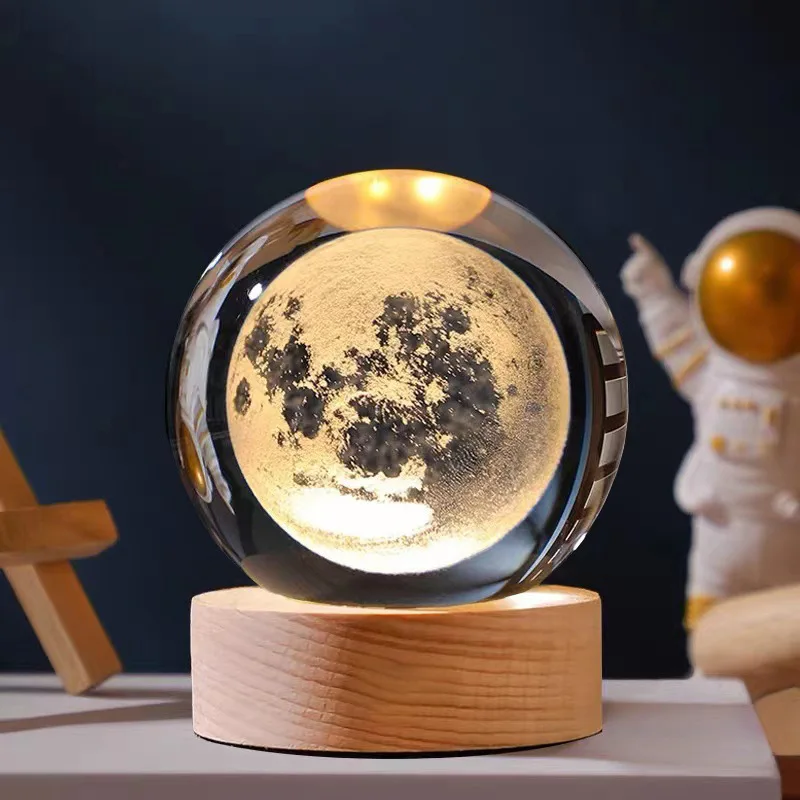 3D художественный хрустальный шар ночник светящийся солнечная система светодиодные ночники