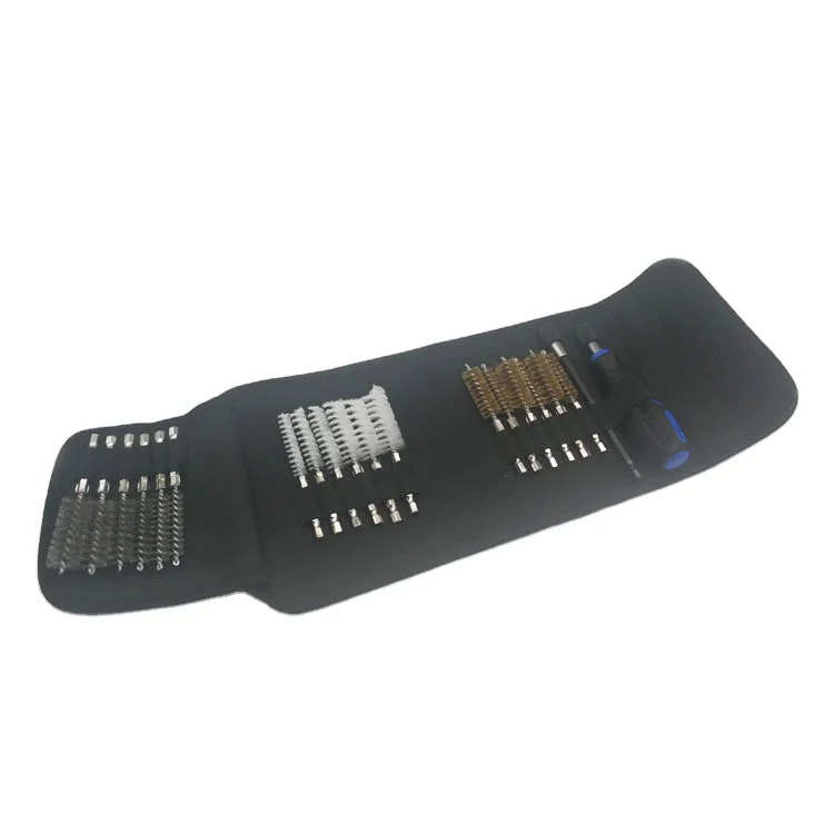 Набор щеток с шестигранным хвостовиком 1/4 дюйма, проволока из стали/латуни/нейлона с быстроразъемной отверткой 2 шт.