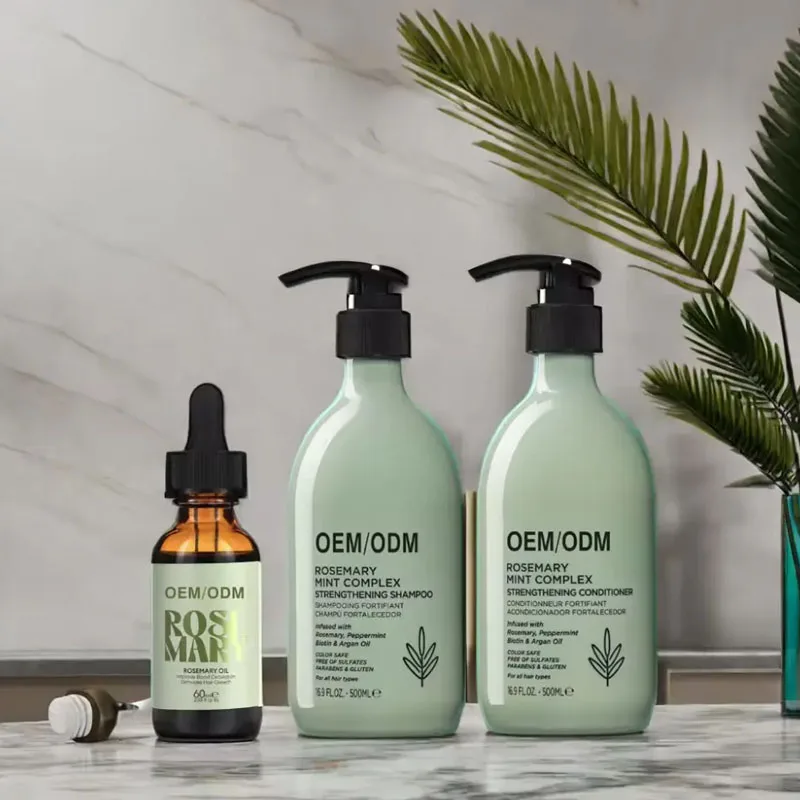 Custom Professional Salon Hair Shampoo Private Label Organic Natural Rosemary Mint Strengthening Shampoo