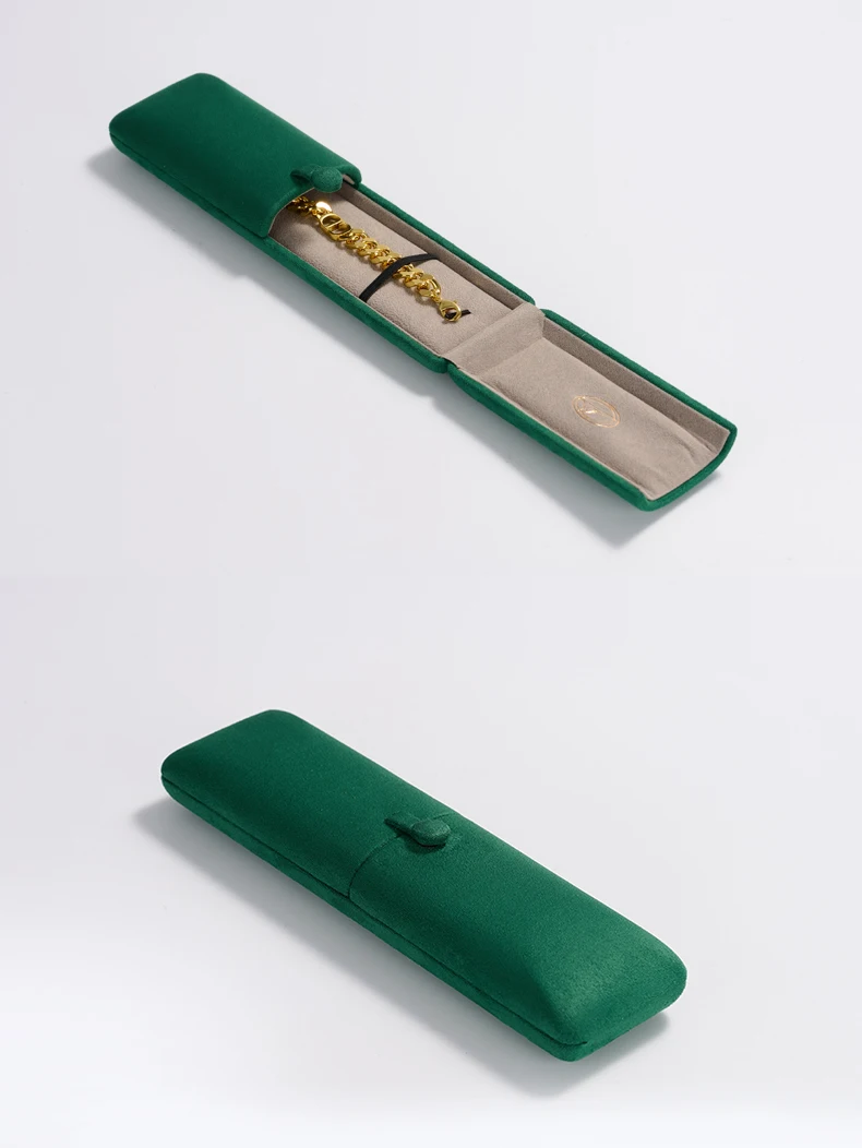 FANXI High End Green Double Open Bracelet Long Chain Jewelry Display Box