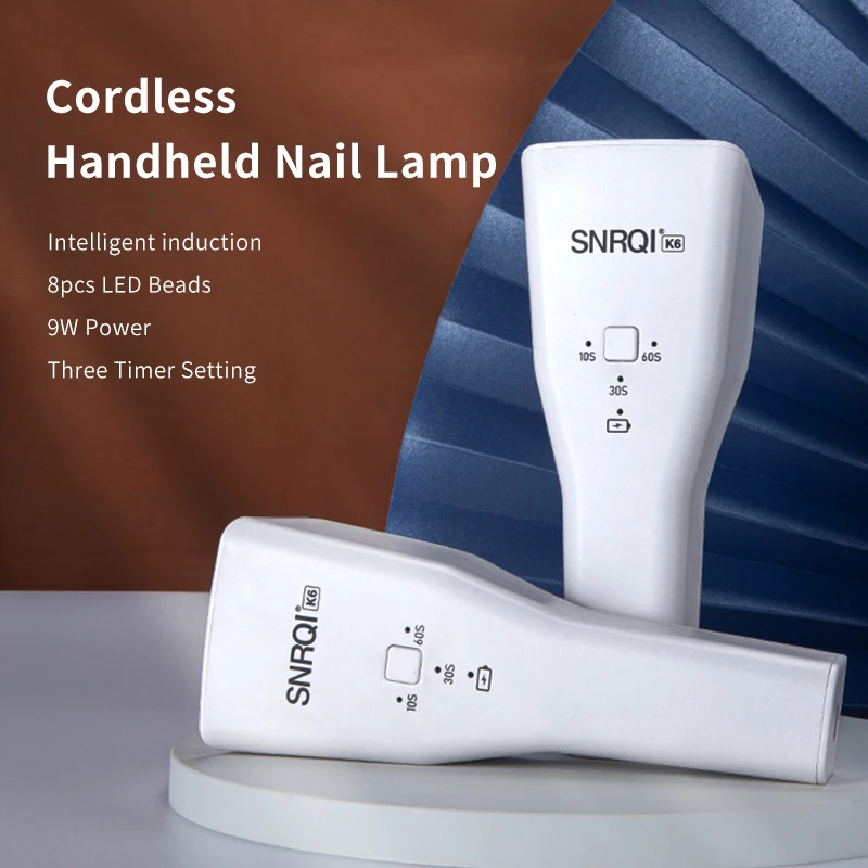 Rechargeable Handheld Nail Dryer UV LED Lamp For Gel Polish Nails Drying Manicure Tools Portable Nail Art Tool 9W Lights