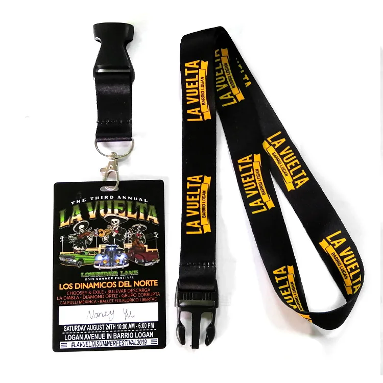 Custom Polyester Lanyards Full Color Printing Neck Straps With Logo Custom Keychain With Card Holders Approval Factory