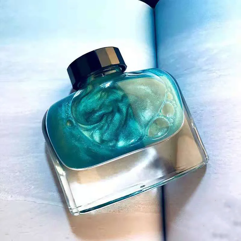 Pen Gradient Color Ink Water Non-carbon Colored Glass Pen Dipped In The Pen Flash Powder Gradient Color Ink