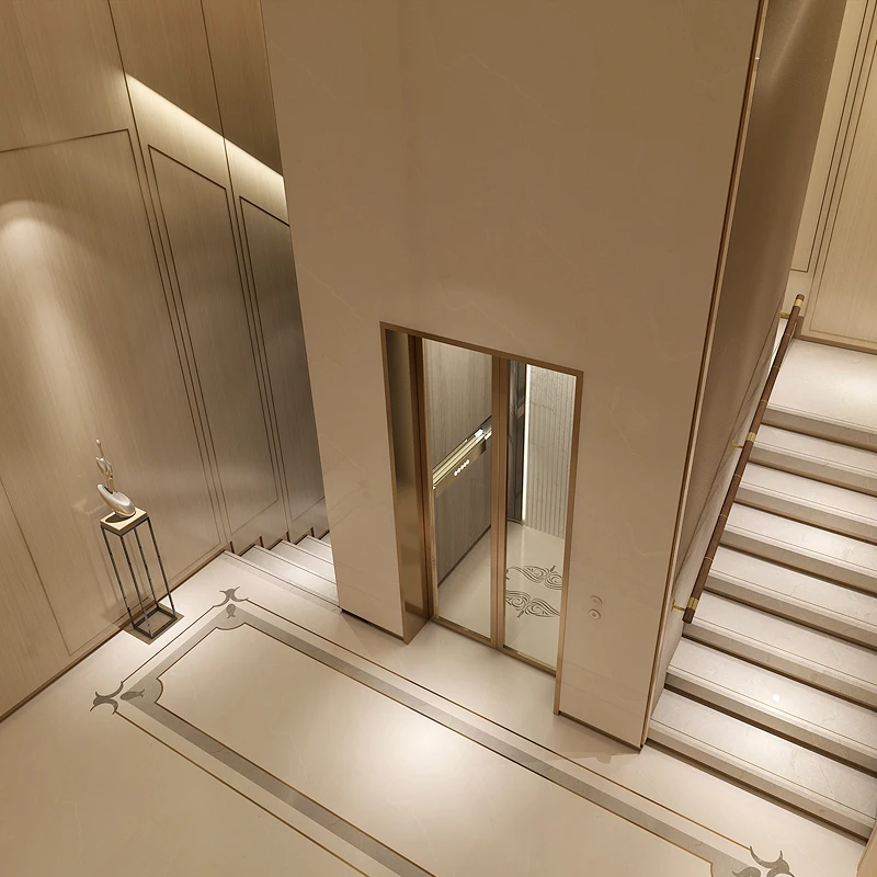 Modern Hydraulic and AC Drive Home Elevator for Duplex Two-Story House New Condition Passenger Residential Elevator for Hotels