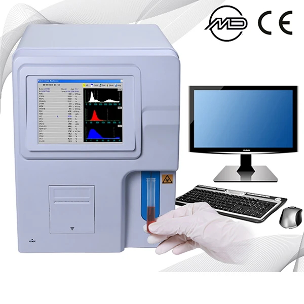 Full auto 3 parts difference hematology analyzer/double channel cbc test machine open to Mindray sysmex reagent system