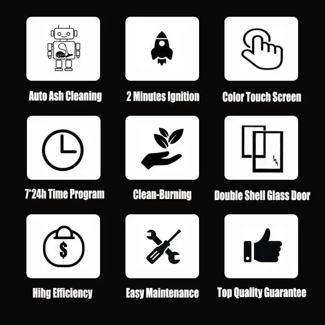 Amazon Popular 14KW Air Modern Smokeless low noise Wood Pellet Heaters Pellet heating Stove