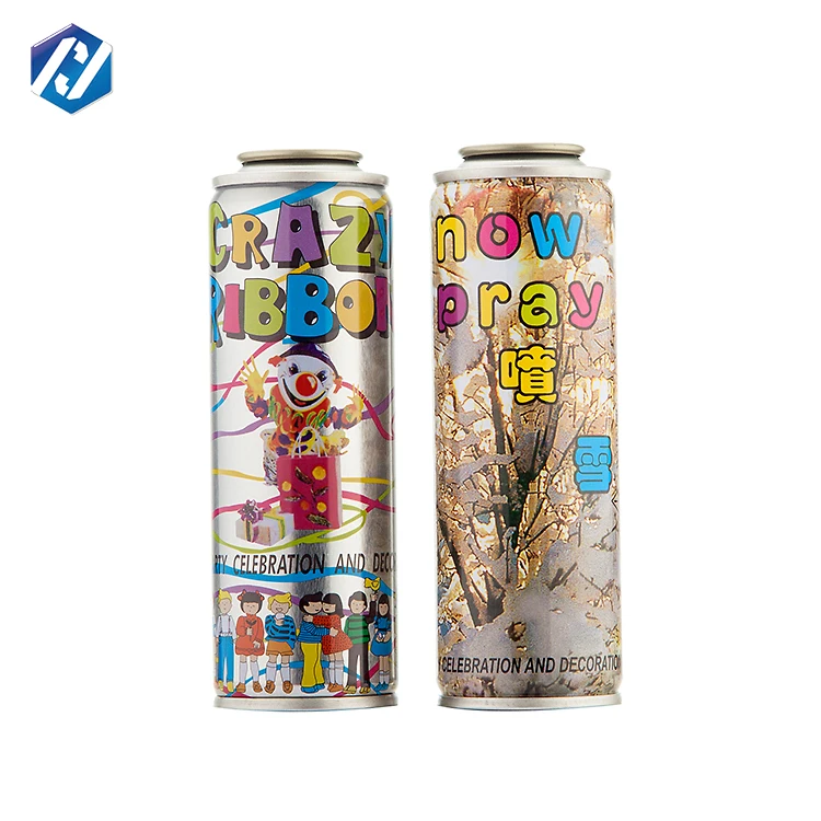 Factory Cheap Custom diam 45mm Aerosol Cans Christmas Ribbon And Snowflake Spray aerosol metal  tin can